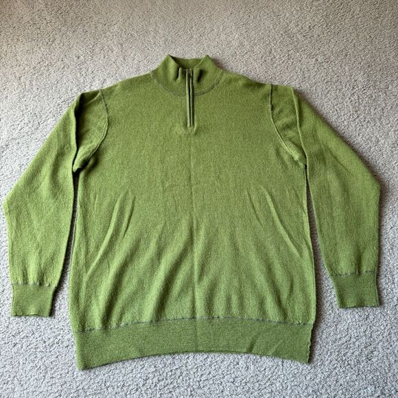 Martin Gordon Other - NEW‎ Martin Gordon Sweater Mens Large Green Wool 1/4 Zip Pullover Preppy Outdoor